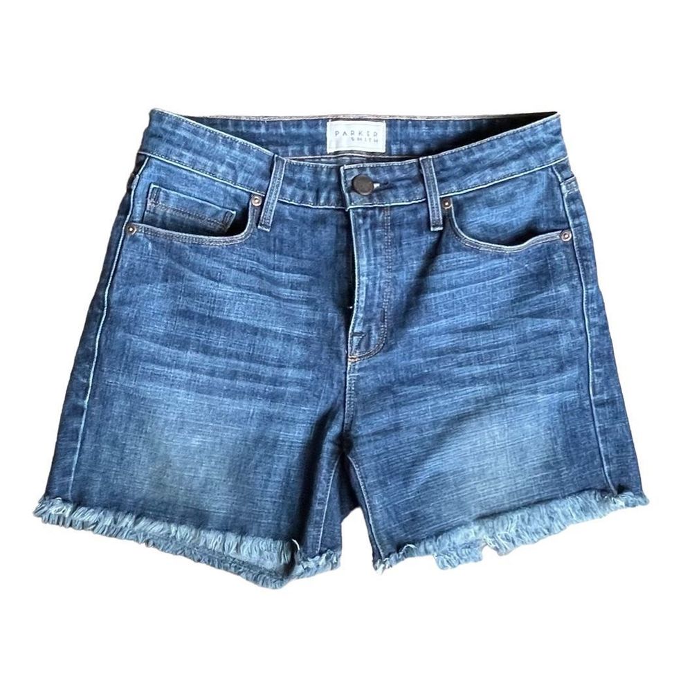 NWOT Parker Smith Denim Jean Shorts Frayed Hem - Medium Wash - size 25
